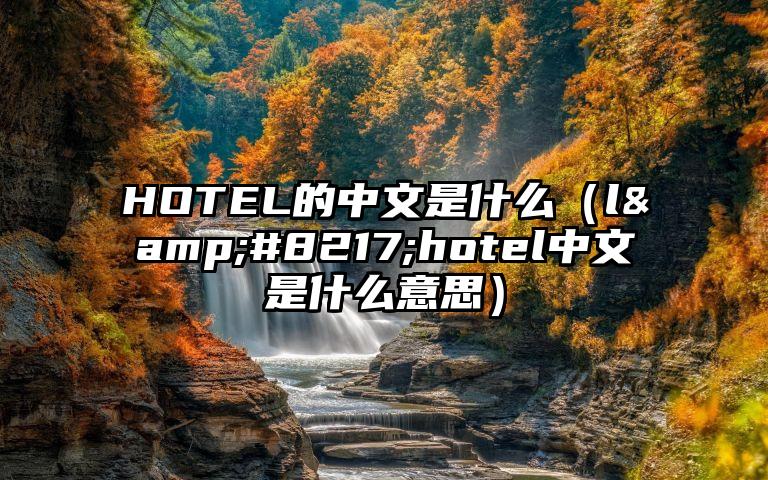 HOTEL的中文是什么（l&#8217;hotel中文是什么意思）
