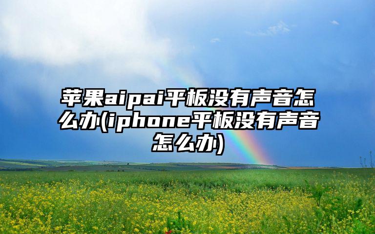 苹果aipai平板没有声音怎么办(iphone平板没有声音怎么办)