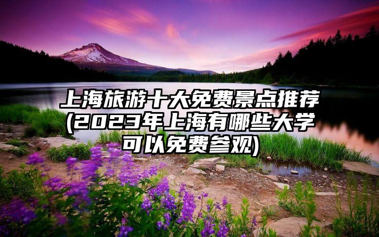 上海旅游十大免费景点推荐(2023年上海有哪些大学可以免费参观)
