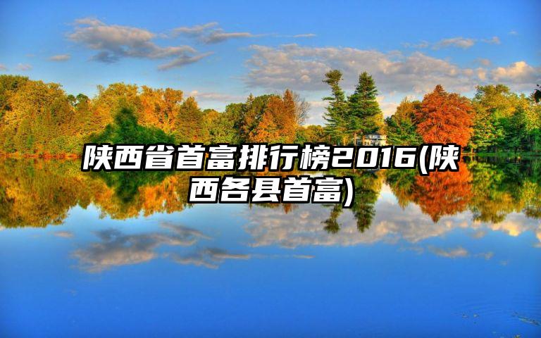 陕西省首富排行榜2016(陕西各县首富)