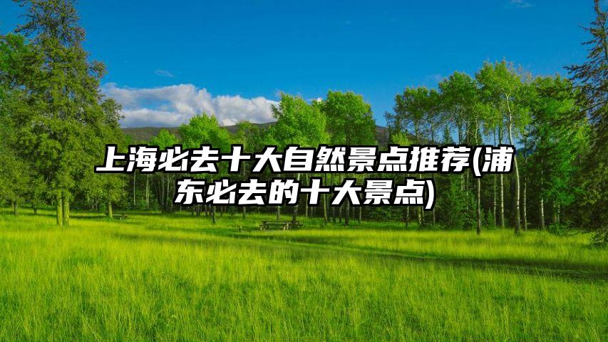 上海必去十大自然景点推荐(浦东必去的十大景点)