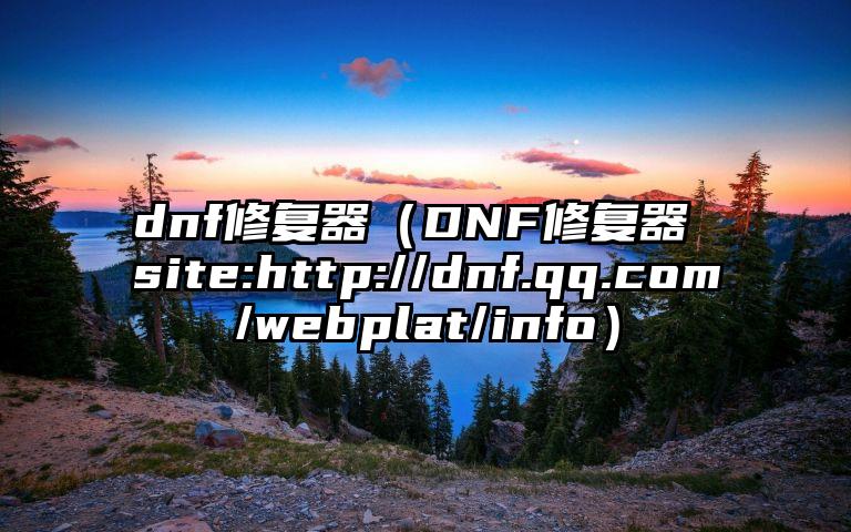 dnf修复器（DNF修复器 site:http://dnf.qq.com/webplat/info）