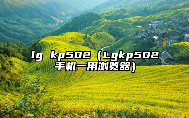 lg kp502（Lgkp502手机一用浏览器）