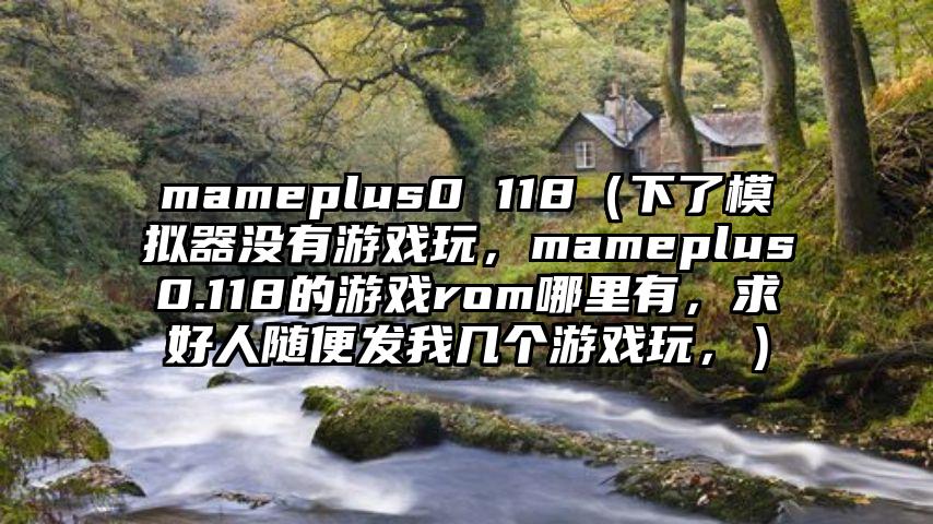 mameplus0 118（下了模拟器没有游戏玩，mameplus0.118的游戏rom哪里有，求好人随便发我几个游戏玩，）
