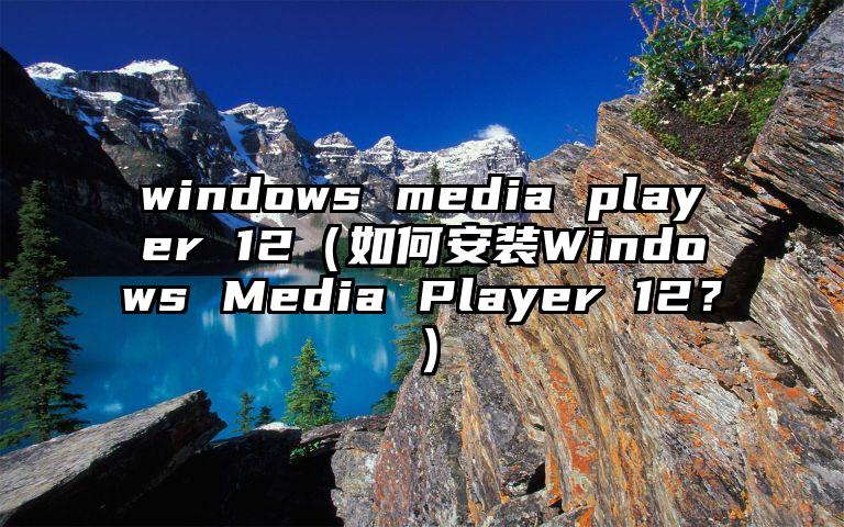 windows media player 12（如何安装Windows Media Player 12？）
