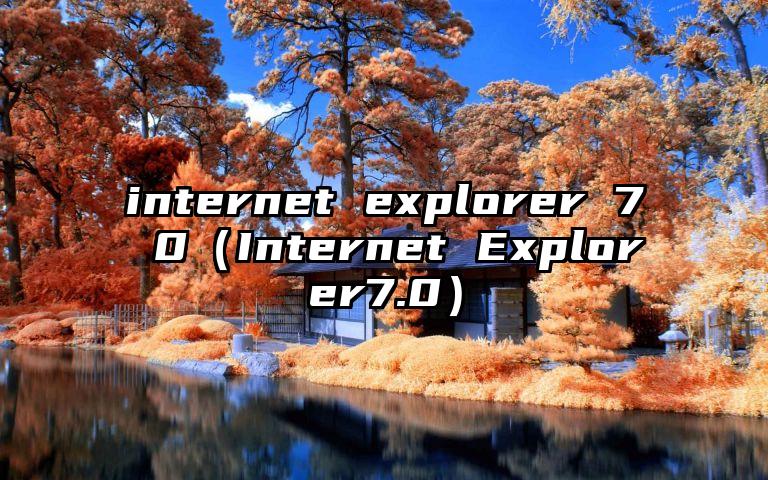 internet explorer 7 0（Internet Explorer7.0）