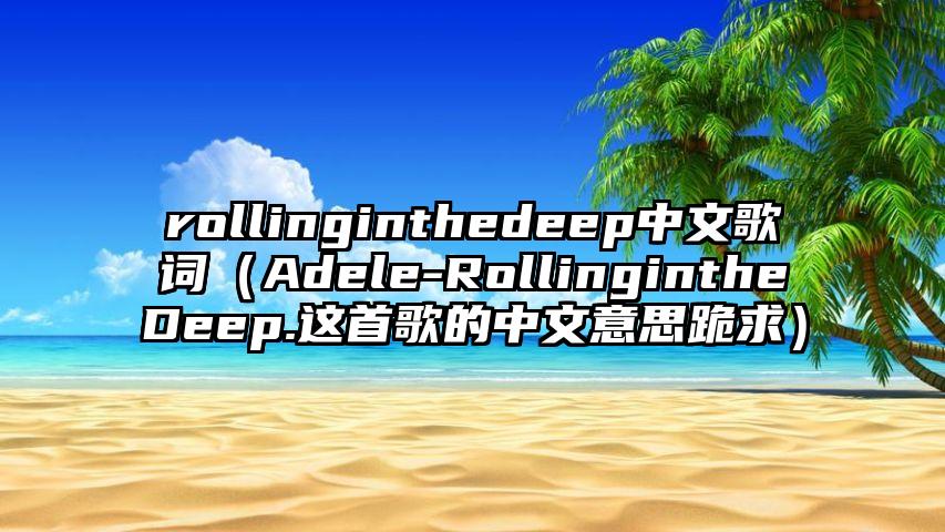 rollinginthedeep中文歌词（Adele-RollingintheDeep.这首歌的中文意思跪求）