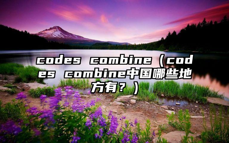 codes combine（codes combine中国哪些地方有？）