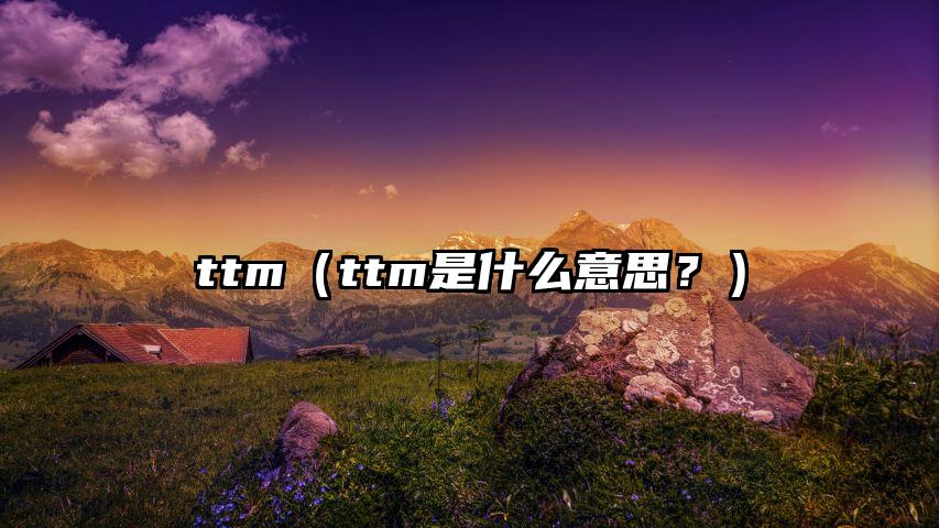 ttm（ttm是什么意思？）