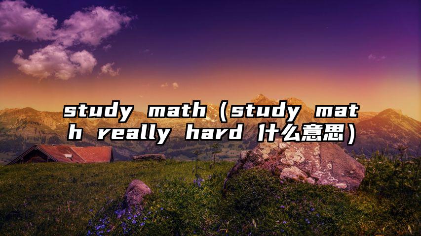 study math（study math really hard 什么意思）