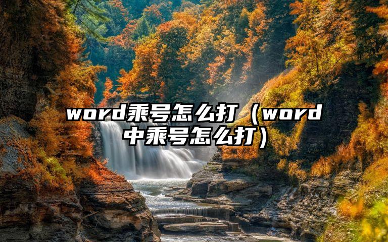 word乘号怎么打（word中乘号怎么打）